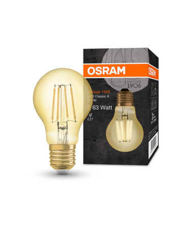 ŻARÓWKA LED 1906 VINTAGE LED CLA68 8W/825 950LM FIL GOLD E27 