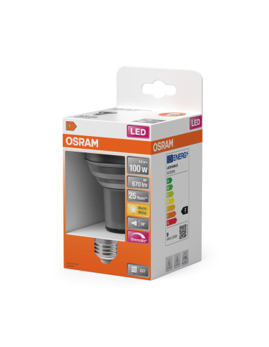 ŻARÓWKA LED SUPERSTAR R80 100 DIM 36° 9.6W 2700K ciepła biała  670LM GL E27 