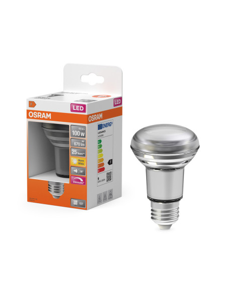 ŻARÓWKA LED SUPERSTAR R80 100 DIM 36° 9.6W 2700K ciepła biała  670LM GL E27 