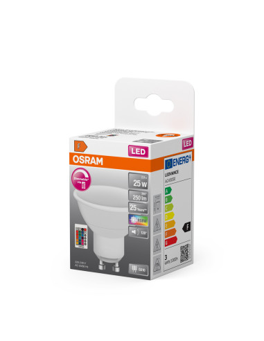 ŻARÓWKA LED STAR PAR16 RGBW 25 DIM 120° 2,9W 2700K ciepła biała  GU10 Z PILOTEM 