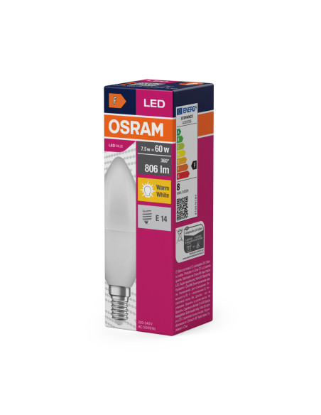 ŻARÓWKA LED VALUE CLB60 6.8W 2700K ciepła biała  806LM FR E14 