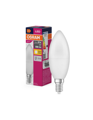 ŻARÓWKA LED VALUE CLB60 6.8W 2700K ciepła biała  806LM FR E14 