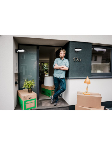 KINKIET ZEWNĘTRZNY SOLAR ENDURA STYLE CIRCLE WALL SENSOR 6W 400LM BLACK 