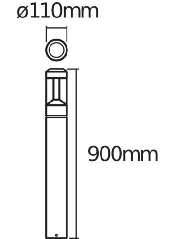 OPRAWA ENDURA STYLE LANTERN MODERN 12W SŁUPEK 90CM DG