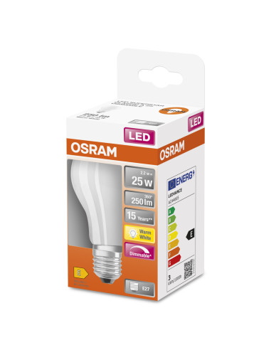 ŻARÓWKA LED SUPERSTAR RF CLA25 DIM 2,2W 2700K ciepła biała  250LM GL FR E27 