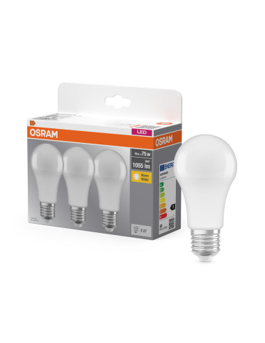  ŻARÓWKA LED  3-PAK LED BASE CLA75 10,5W 2700K ciepła biała E27 FR FS3 
