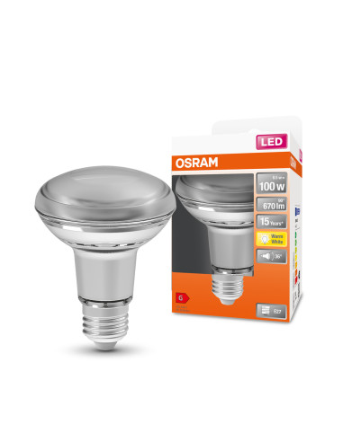 ŻARÓWKA LED STAR R80 100 9,1W 2700K ciepła biała  670LM GL E27 