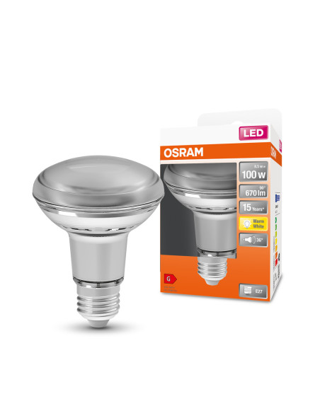 ŻARÓWKA LED STAR R80 100 9,1W 2700K ciepła biała  670LM GL E27 