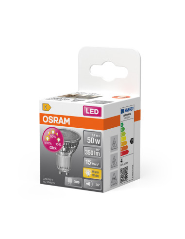 ŻARÓWKA LED STAR+ PAR16 50 3XDIM 4,5W 2700K ciepła biała  GU10 