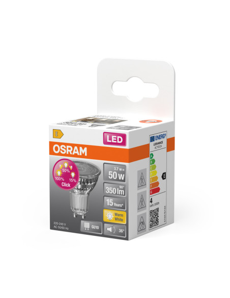 ŻARÓWKA LED STAR+ PAR16 50 3XDIM 4,5W 2700K ciepła biała  GU10 