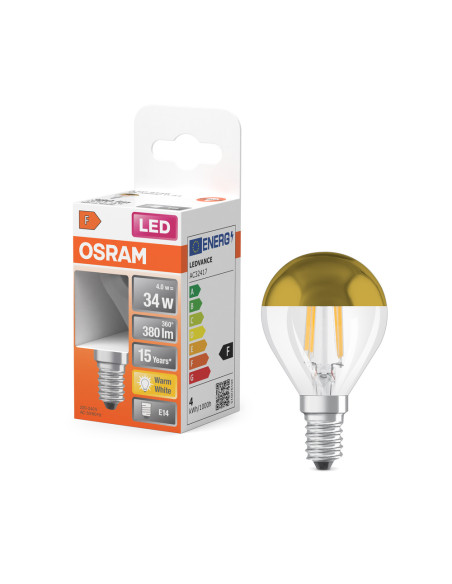 ŻARÓWKA LED STAR RF CLP34 CL MIRROR GOLD 4W 2700K ciepła biała  E14 FIL 420LM 