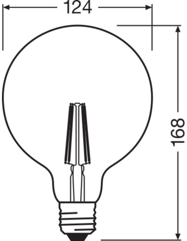 ŻARÓWKA LED SUPERSTAR RF G125 100 DIM 11W 2700K ciepła biała CRI90  FIL E27 