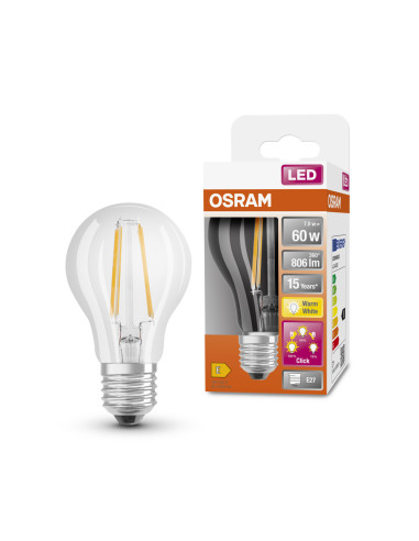 ŻARÓWKA LED STAR+ CLA60 3CLICK DIM 6,5W 2700K ciepła biała  FIL 806LM E27 