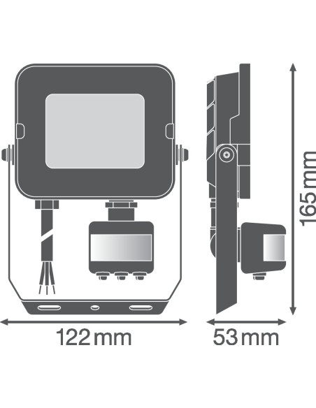 NAŚWIETLACZ FLOOD COMPACT SENSOR V 20W/3000K SYM 1800LM BK IP65 