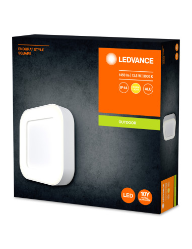 KINKIET ZEWNĘTRZNY ENDURA STYLE SQUARE 13W 3000K ciepła biała 600LM IP44 WHITE 