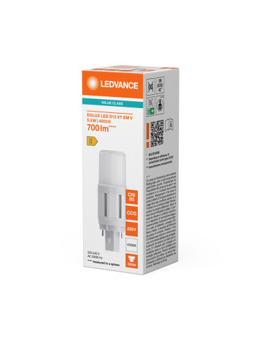 ŚWIETLÓWKA LED V DULUX LED D13 VT EM 5.5W 4000K neutralna biała  G24D-1 700LM 