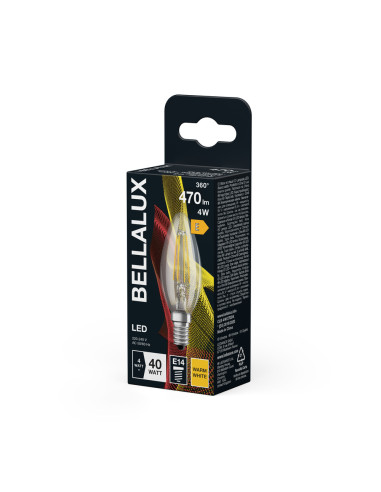 Żarówka LED CLB40 FIL 4W 2700K 470LM 230V E14 BELLALUX