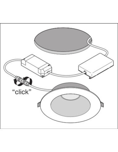 DOWNLIGHT PFM DALI DN195 21W 3000K ciepła biała  WT UGR19 