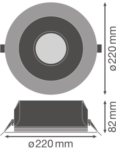 DOWNLIGHT PFM DALI DN195 21W 3000K ciepła biała  WT UGR19 