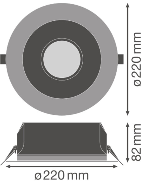 DOWNLIGHT PFM DALI DN195 21W 3000K ciepła biała  WT UGR19 