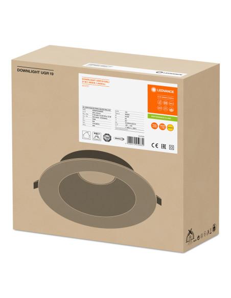 DOWNLIGHT PFM DALI DN195 21W 3000K ciepła biała  WT UGR19 