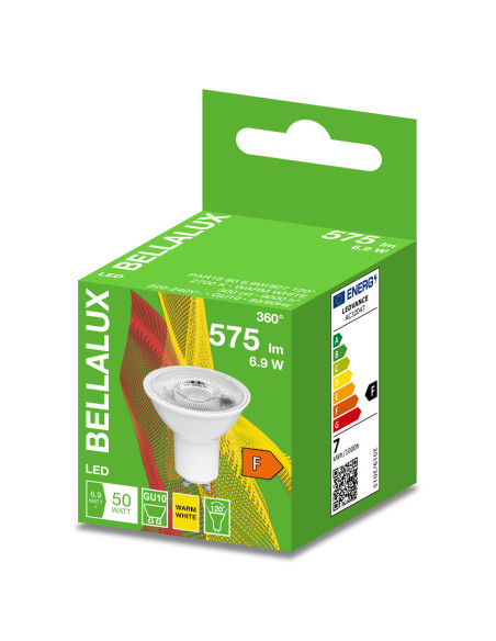 ŻARÓWKA LED PAR16 80 120 6,9W 2700K ciepła biała  230V GU10 BELLALUX