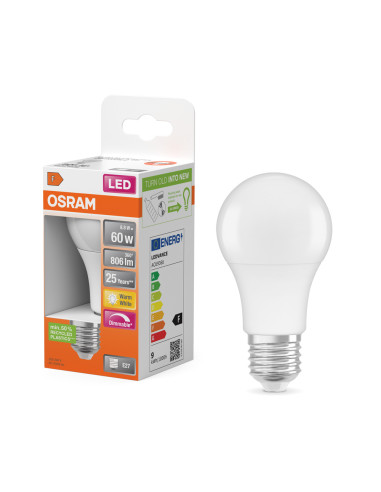 ŻARÓWKA LED SUPERSTAR CLA60 DIM FR 8,8W 2700K ciepła biała E27 806LM PLASTIC 