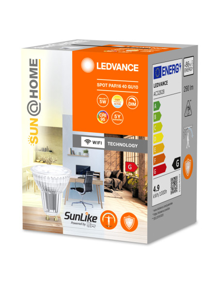 ŻARÓWKA LED SUN@HOME SPOT PAR16 40 GU10 2200-5000K TW RA95 