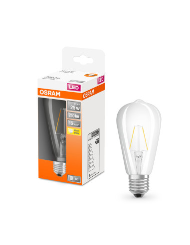 ŻARÓWKA LED LEDISON25 CL 3W 2700K ciepła biała  250LM FIL E27 
