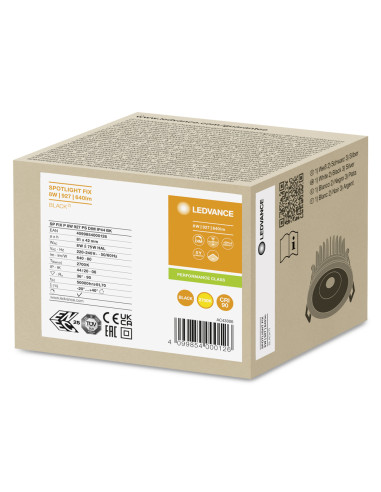 OPRAWA SPOT FIX P 8W 2700K ciepła biała CRI90  PS DIM IP44 BK 