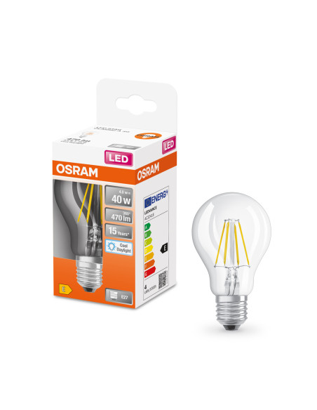 ŻARÓWKA LED STAR RF CLA40 4W 6500K zimna biała  470LM FIL E27 