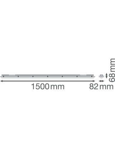 OPRAWA HERMETYCZNA DAMP PROOF 1500 81W 6500K zimna biała  11000LM IP65 GY 