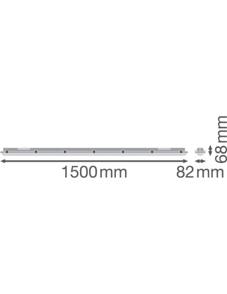 OPRAWA HERMETYCZNA DAMP PROOF 1500 81W 6500K zimna biała  11000LM IP65 GY 