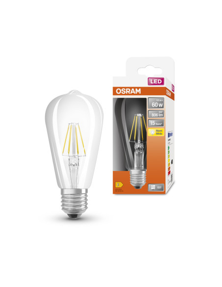 ŻARÓWKA LED LEDISON60  6.5W 2700K ciepła biała  806LM FIL E27 