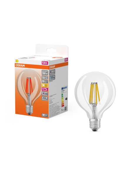 ŻARÓWKA LED SUPERSTAR RF G95 100 DIM 11W 2700K ciepła biała CRI90  FIL E27 1521LM 