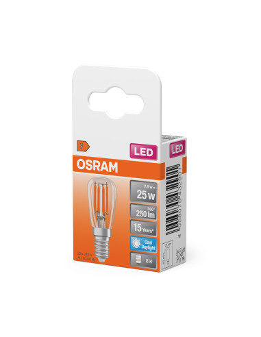 ŻARÓWKA LED STAR T26 25 CL 2,8W 6500K zimna biała  200LM 230V FIL E14 