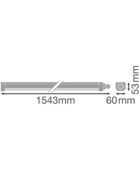 OPRAWA HERMETYCZNA DAMP PROOF COMP 1500 V 50W 4000K neutralna biała  6100LM IP66 PS 