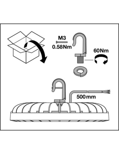 OPRAWA HIGHBAY LED COMP V 166W/4000K 20000LM 110ST IP65 BLACK 