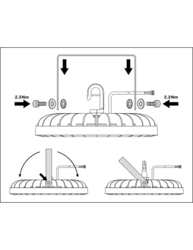 OPRAWA HIGHBAY LED COMP V 166W/4000K 20000LM 110ST IP65 BLACK 