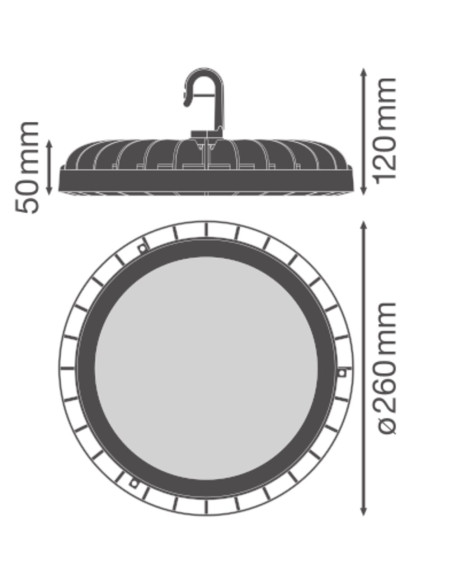 OPRAWA HIGHBAY LED COMP V 166W/4000K 20000LM 110ST IP65 BLACK 