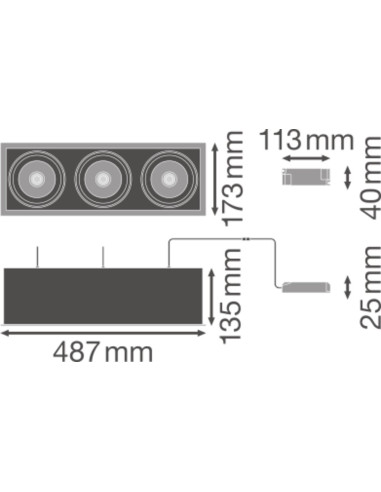 SPOT MULTI 3X30W/4000K FL WT/BK 
