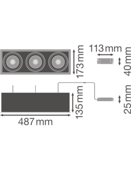 SPOT MULTI 3X30W/4000K FL WT/BK 
