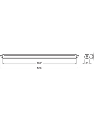 OPRAWA HERMETYCZNA DP COMPACT 1200 23W/4000K 2800LM GR IP66 