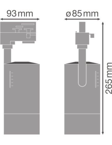 OPRAWA TRACK SP ZOOM D85 25W 4000K DIM 97R BK 