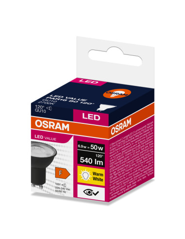 ŻARÓWKA LED LVPAR16 80 6,9W 2700K ciepła biała 575LM 120° GU10 EUE CZARNA 