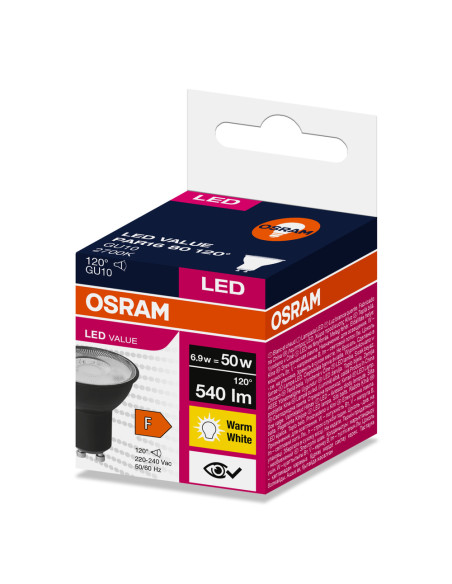 ŻARÓWKA LED LVPAR16 80 6,9W 2700K ciepła biała 575LM 120° GU10 EUE CZARNA 