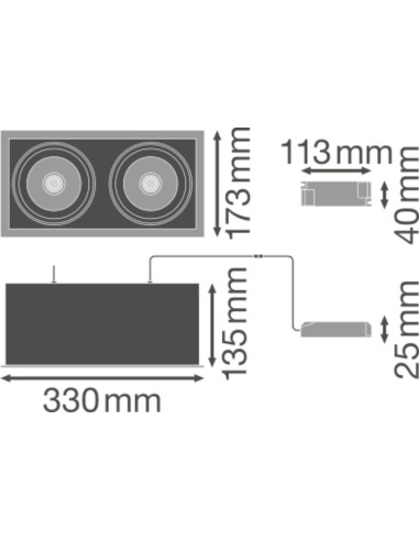 SPOT MULTI 2X30W/4000K FL WT/BK 