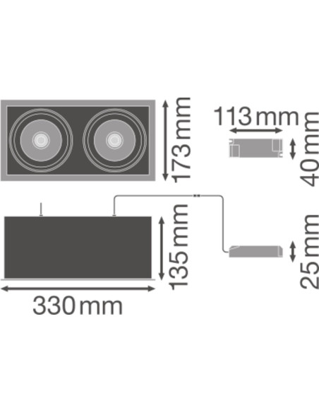 SPOT MULTI 2X30W/4000K FL WT/BK 