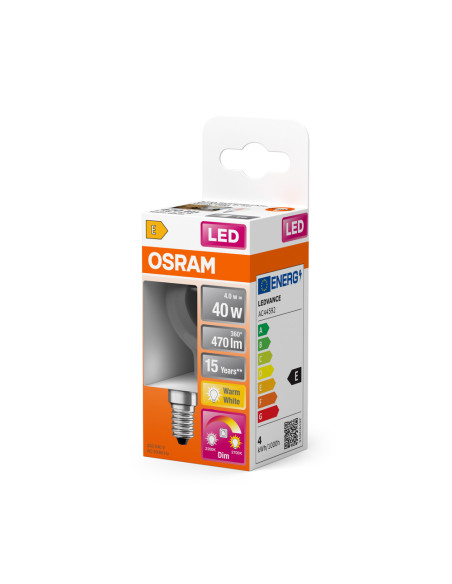 ŻARÓWKA LED STAR+ CLP40 FIL GLOW DIM 4W 2700K ciepła biała  220V-240V E14 