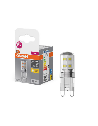 ŻARÓWKA LED 5-PAK BASE PIN20 CL 1,9W 2700K ciepła biała  200LM 230V G9 